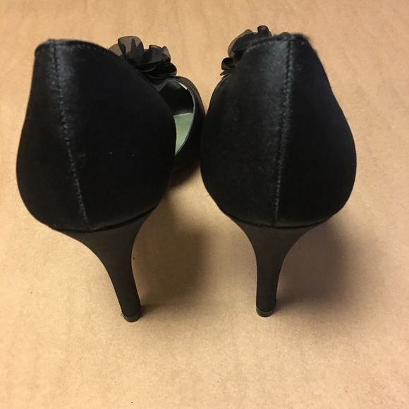 Fioni Night Black Peep Toe High Heels - Picture 5 of 8